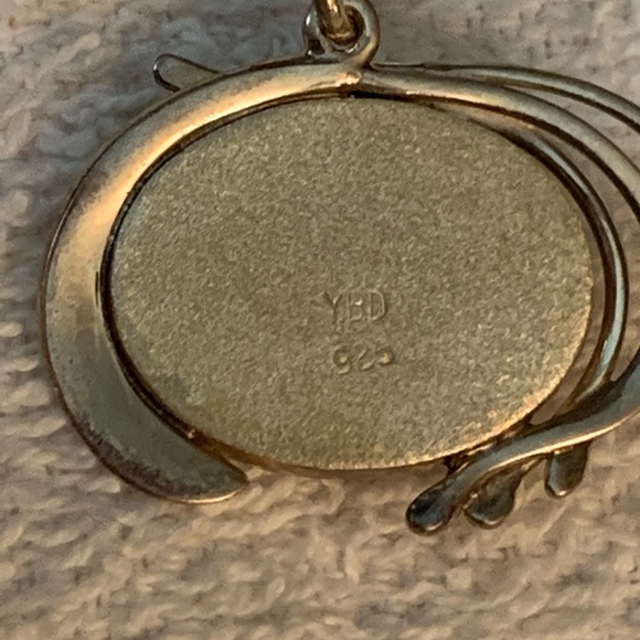 Silver Necklace and Pendant and SilverTone Earrings - Picture 3 of 4